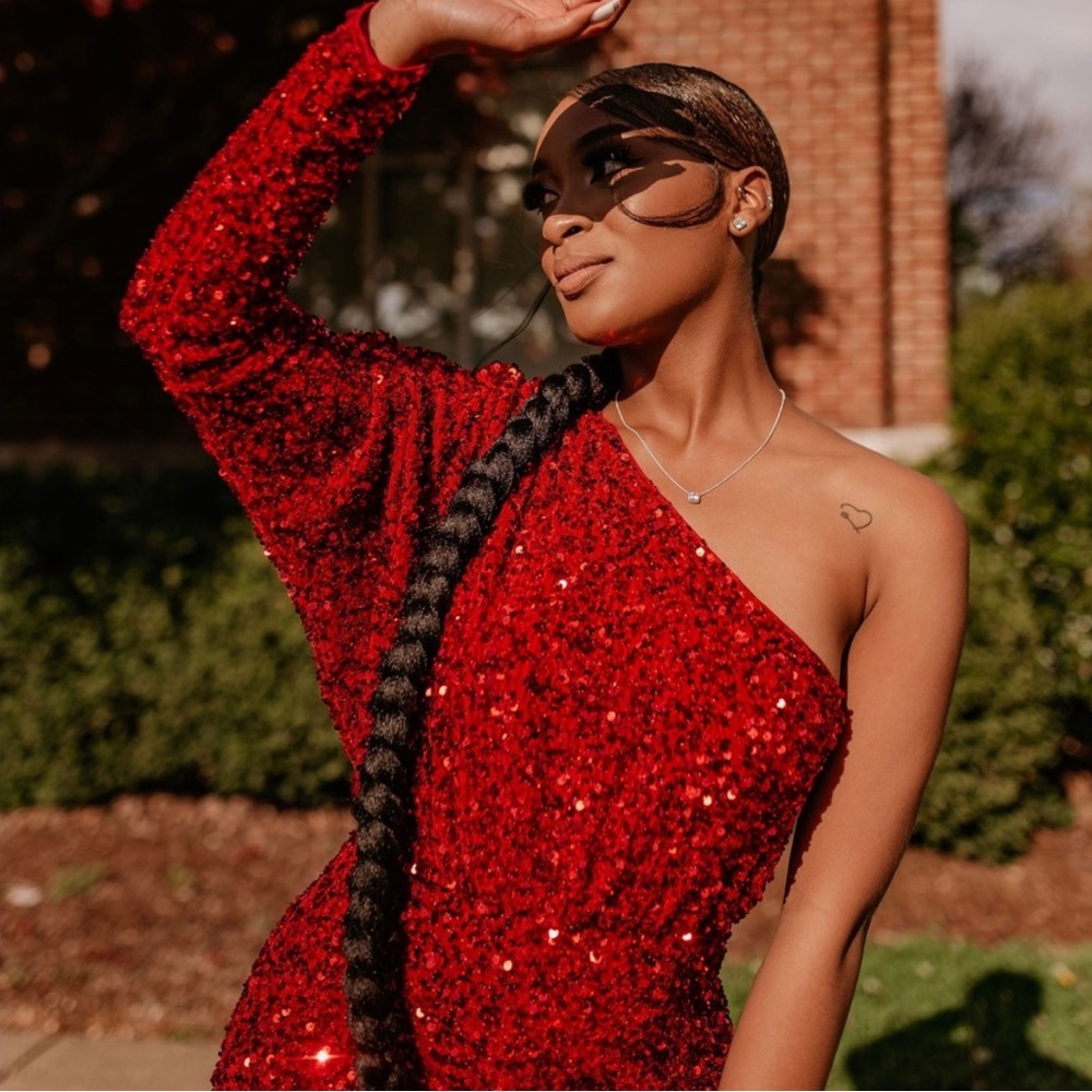 ISO Red sequin jumpsuit!